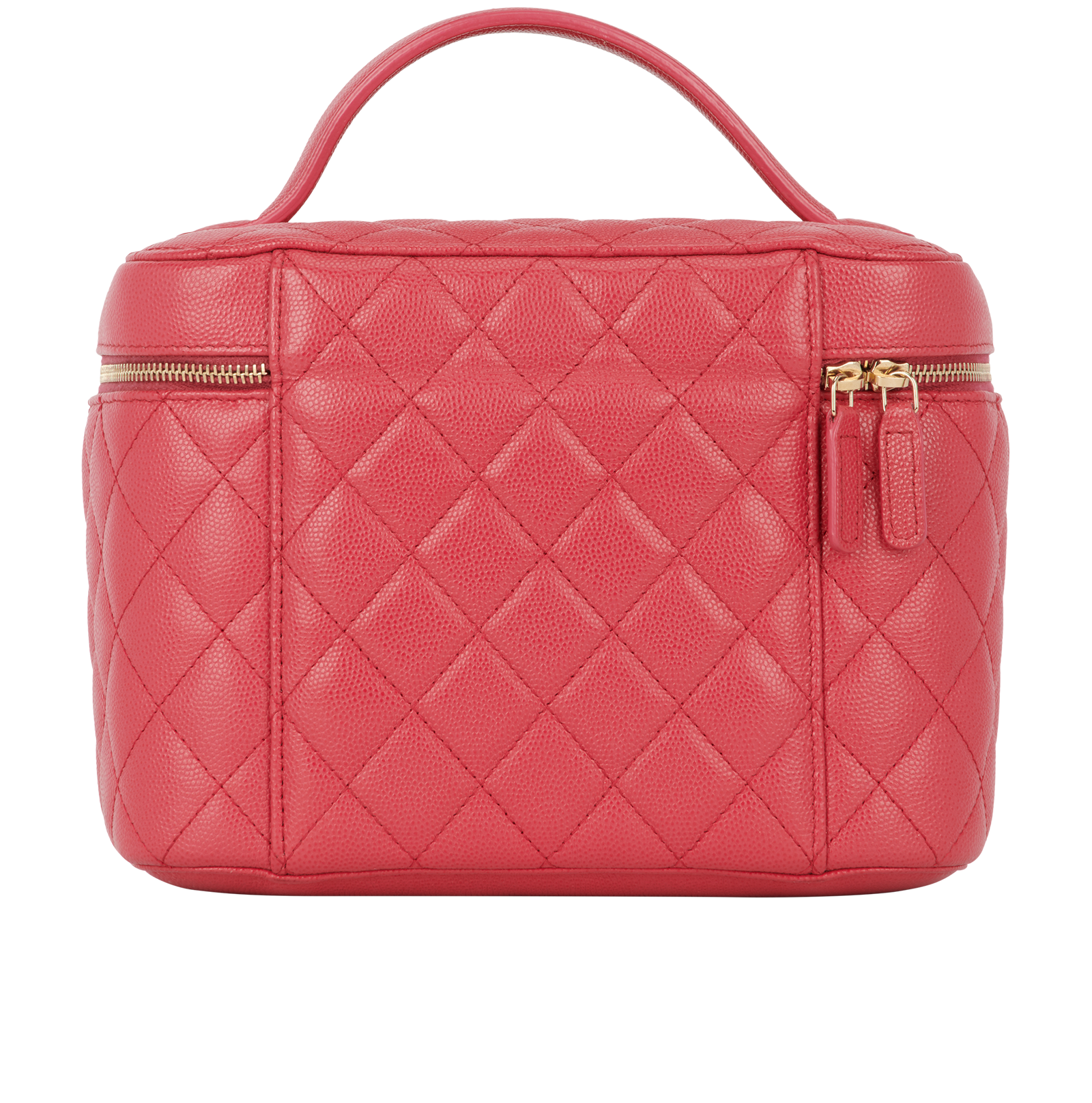 Chanel CC Top Handle Vanity Case, &pound;2,800, Accessories, Pink, Caviar Leather, Back view